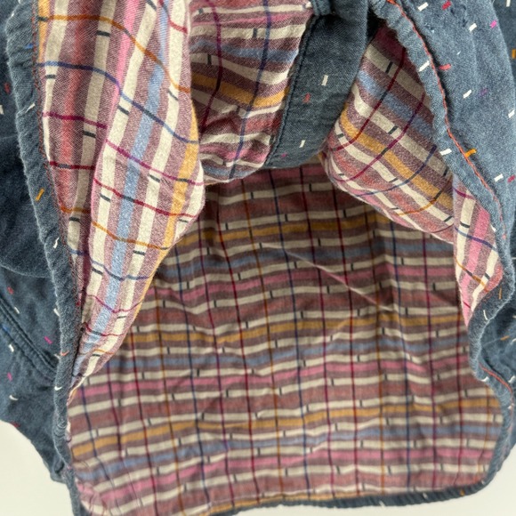 Carbon 2 Cobalt Mens Medium Blue Long Sleeve Button Down Shirt Plaid Lining - Picture 5 of 7